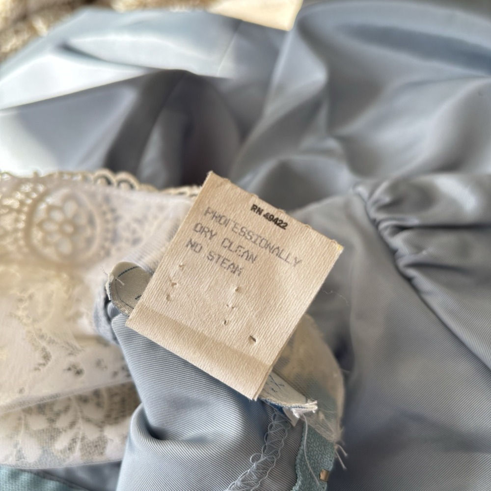 Gunne Sax by Jessica McClintock Blue Ivory Lace Vintage Dress Size 11 - Picture 10 of 15